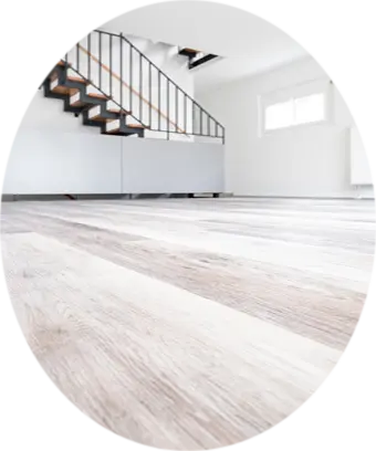 Photo ovale decor parquet clair
